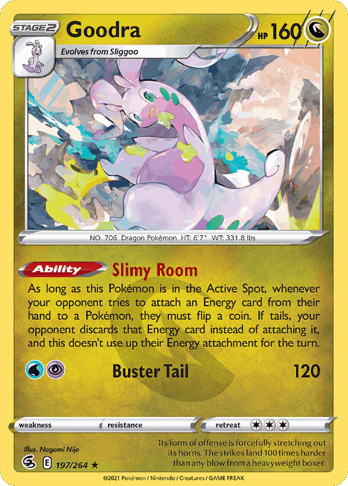 Goodra #197 from Fusion Strike - Rare - Illustrated by Nagomi Nijo