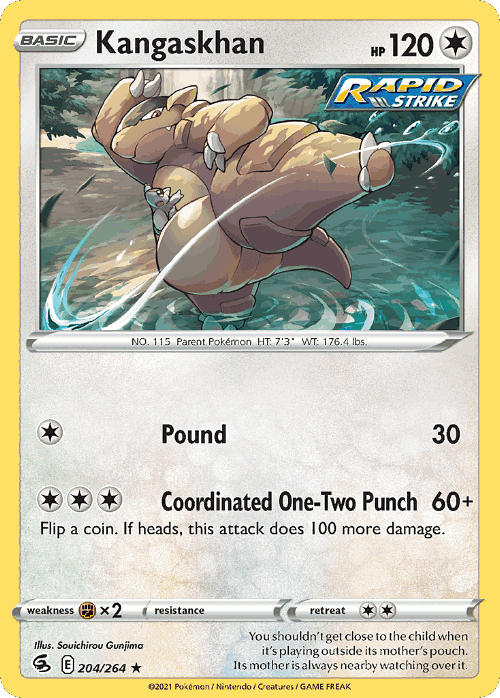 Kangaskhan #204 from Fusion Strike - Rare - Illustrated by Souichirou Gunjima