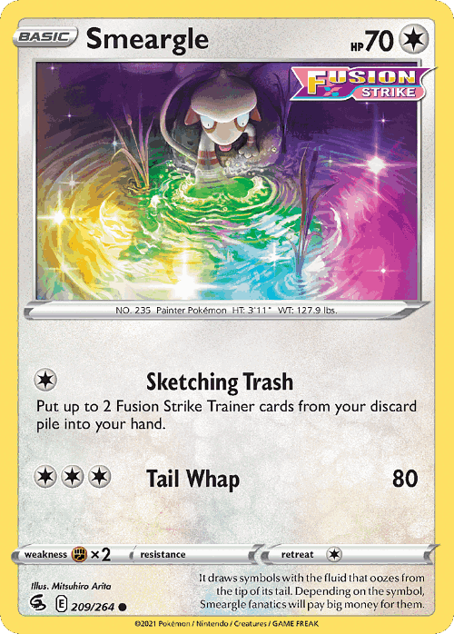 Smeargle #209 from Fusion Strike - Common - Illustrated by Mitsuhiro Arita