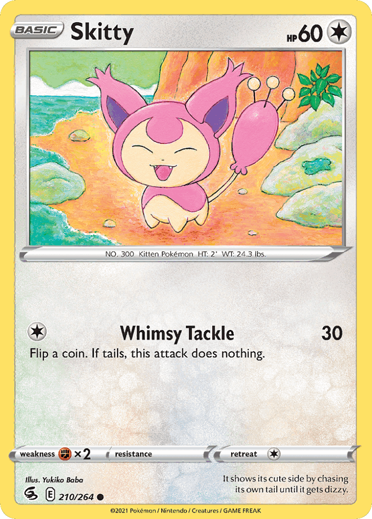 Skitty #210 from Fusion Strike - Common - Illustrated by Yukiko Baba