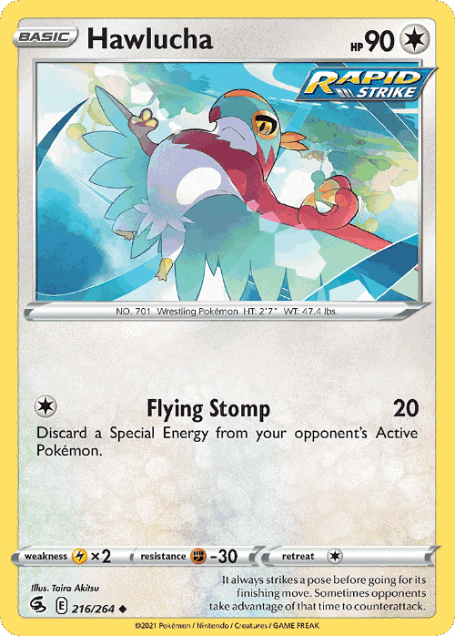 Hawlucha #216 from Fusion Strike - Uncommon - Illustrated by Taira Akitsu