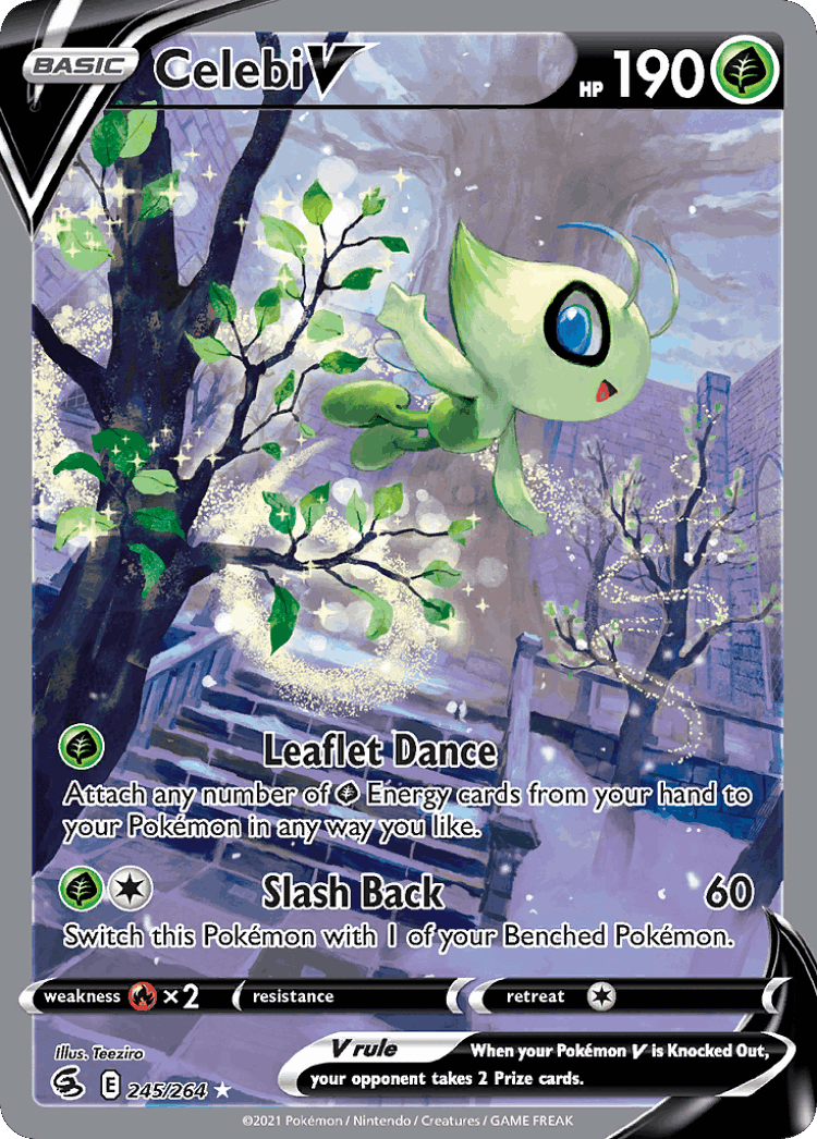 Celebi V #245 from Fusion Strike - Rare Ultra - Illustrated by Teeziro