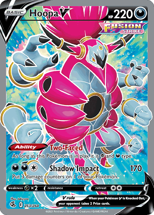 Hoopa V #253 from Fusion Strike - Rare Ultra - Illustrated by takuyoa