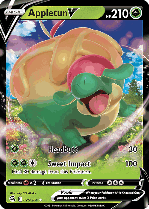 Appletun V #26 from Fusion Strike - Rare Holo V - Illustrated by aky CG Works