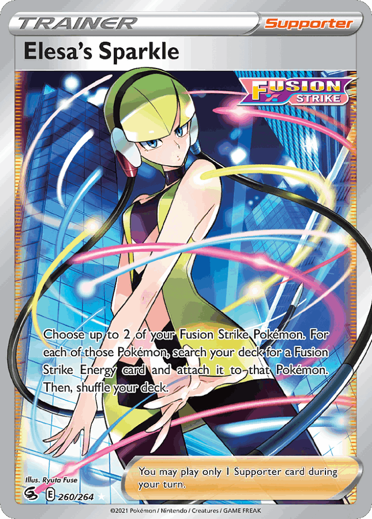 Elesa's Sparkle #260 from Fusion Strike - Rare Ultra - Illustrated by Ryuta Fuse