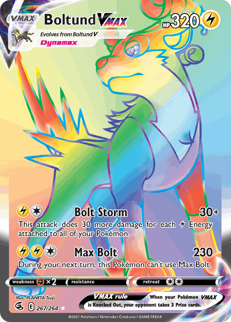 Boltund VMAX #267 from Fusion Strike - Rare Rainbow - Illustrated by PLANETA Tsuji