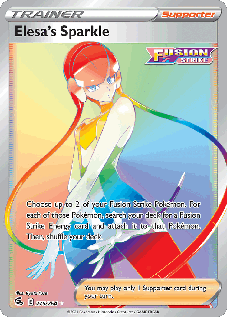 Elesa's Sparkle #275 from Fusion Strike - Rare Rainbow - Illustrated by Ryuta Fuse