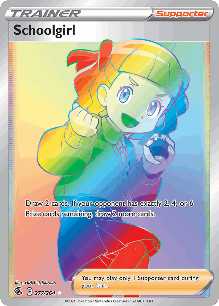 Schoolgirl #277 from Fusion Strike - Rare Rainbow - Illustrated by Hideki Ishikawa