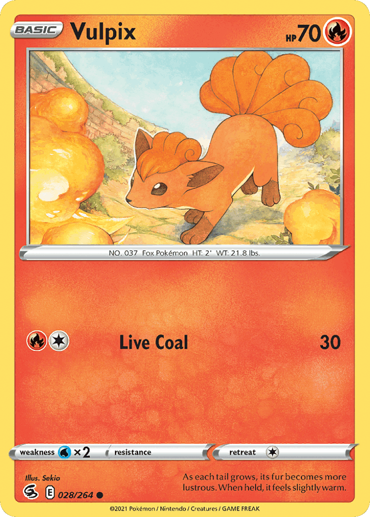 Vulpix #28 from Fusion Strike - Common - Illustrated by Sekio
