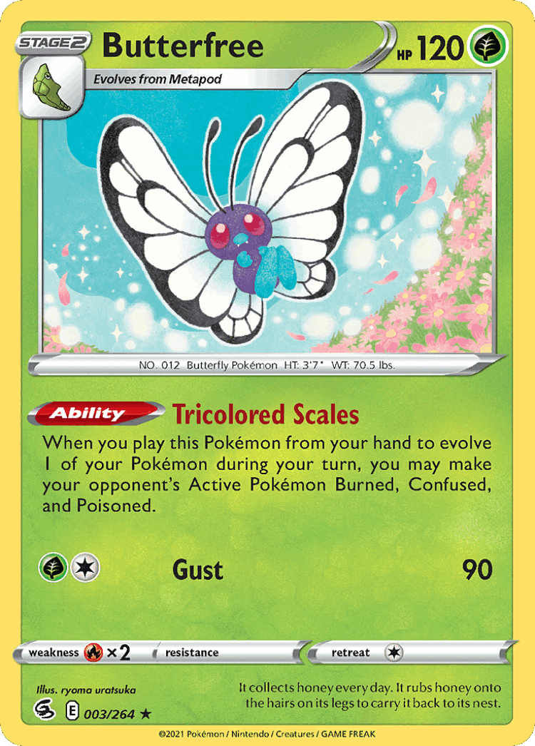 Butterfree #3 from Fusion Strike - Rare Holo - Illustrated by ryoma uratsuka