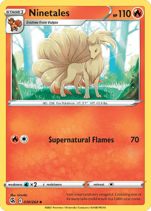 Ninetales #30 from Fusion Strike - Uncommon - Illustrated by kirisAki