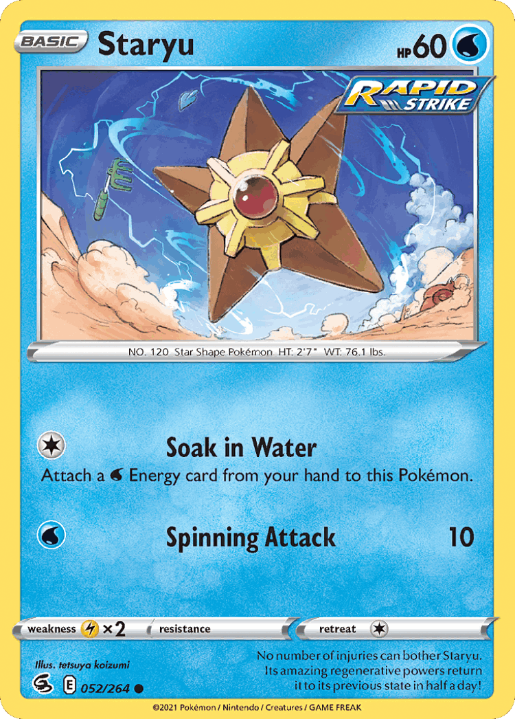 Staryu #52 from Fusion Strike - Common - Illustrated by tetsuya koizumi