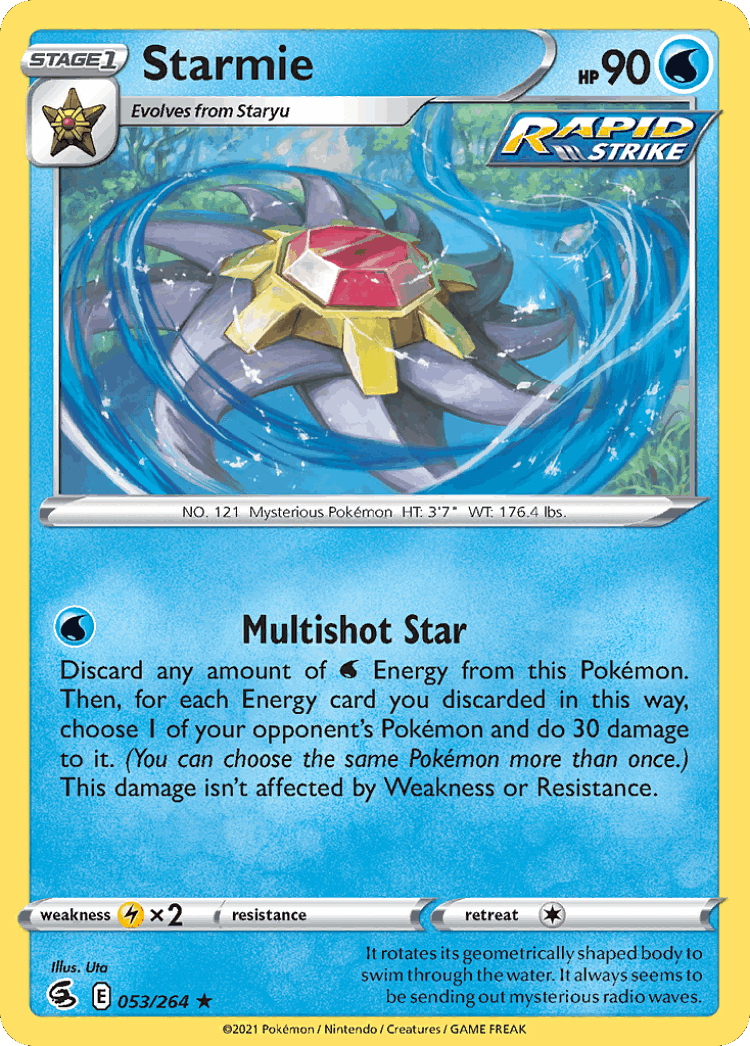 Starmie #53 from Fusion Strike - Rare Holo - Illustrated by Megumi Mizutani