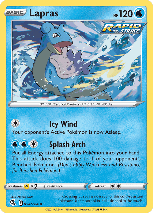 Lapras #54 from Fusion Strike - Uncommon - Illustrated by Naoki Saito