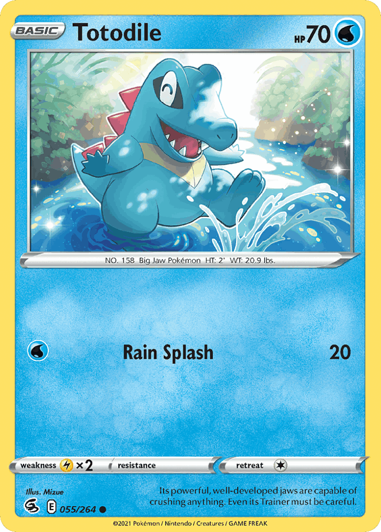 Totodile #55 from Fusion Strike - Common - Illustrated by Mizue