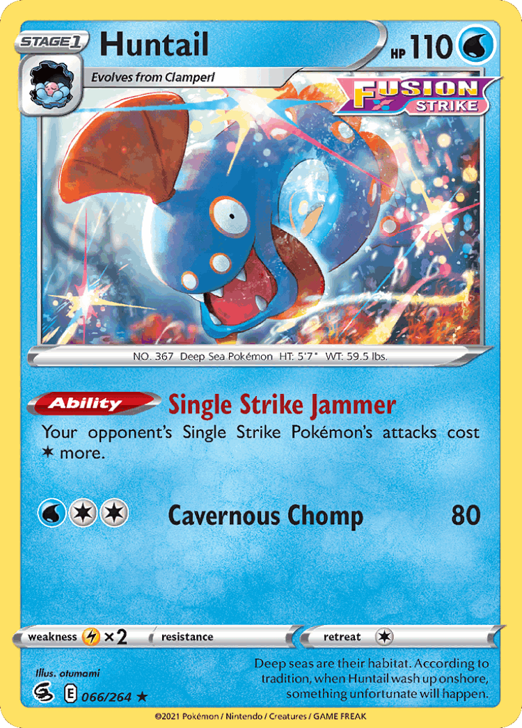 Huntail #66 from Fusion Strike - Rare - Illustrated by otumami