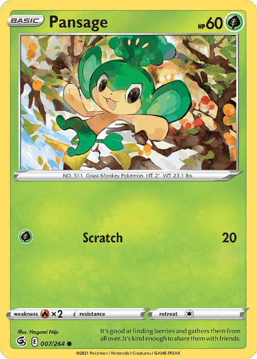 Pansage Pokémon TCG card art