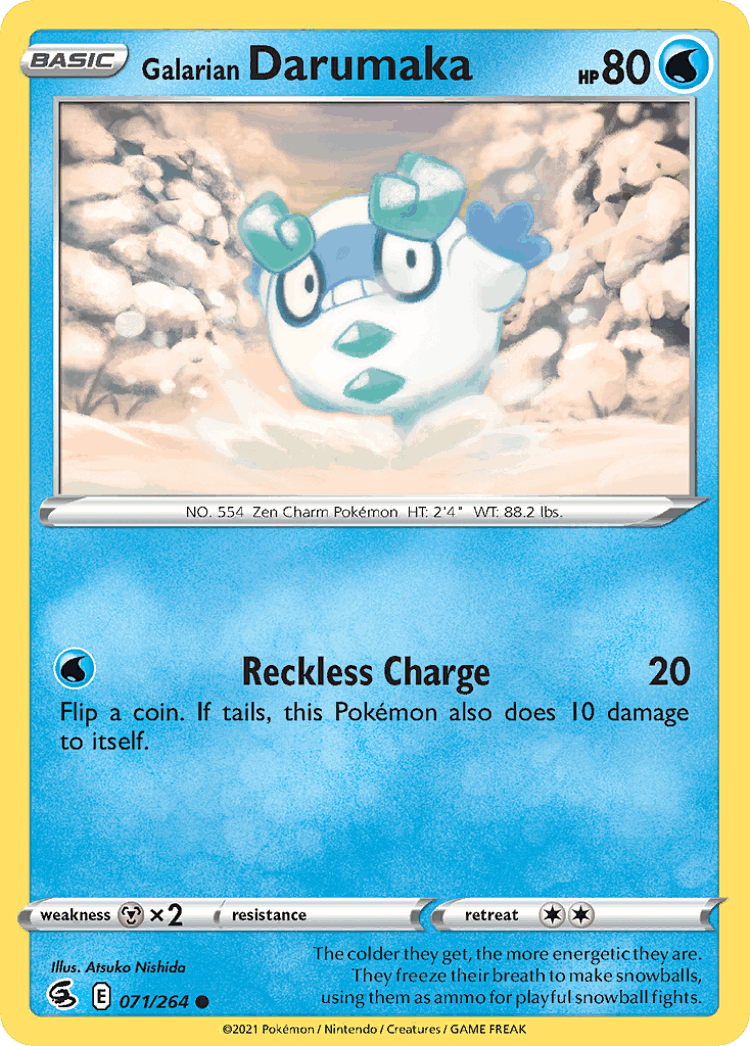 Galarian Darumaka #71 from Fusion Strike - Common - Illustrated by Atsuko Nishida