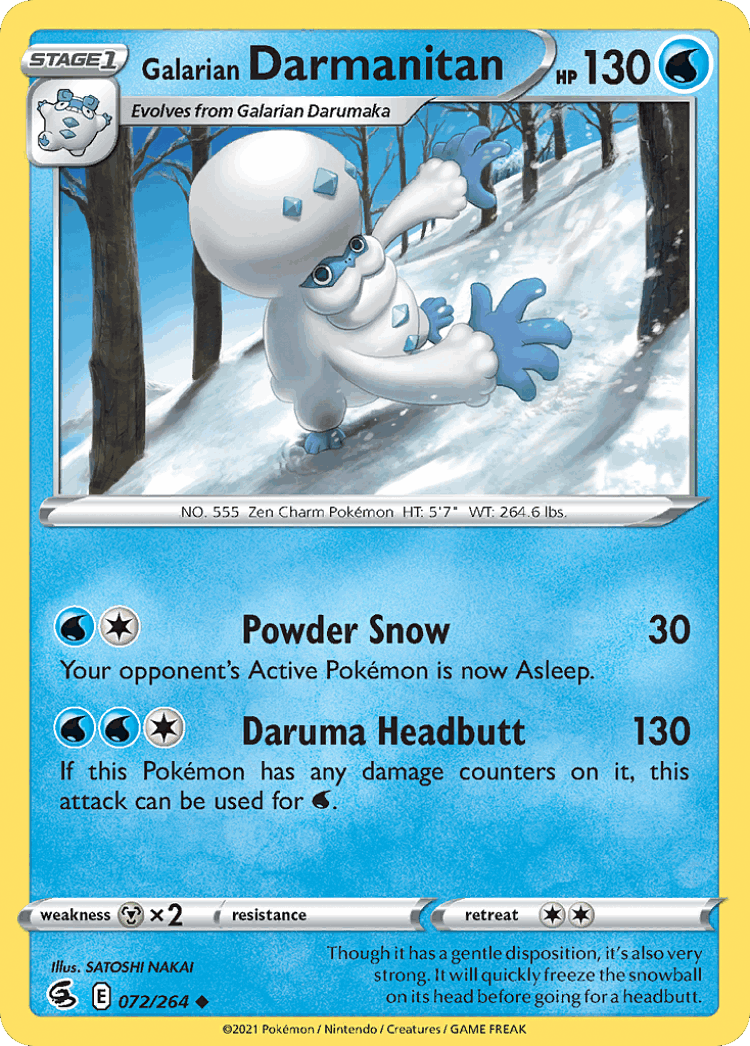 Galarian Darmanitan #72 from Fusion Strike - Uncommon - Illustrated by SATOSHI NAKAI