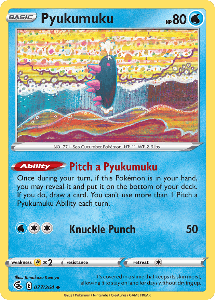 Pyukumuku #77 from Fusion Strike - Uncommon - Illustrated by Tomokazu Komiya