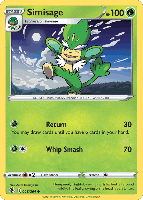 Simisage Pokémon TCG card art