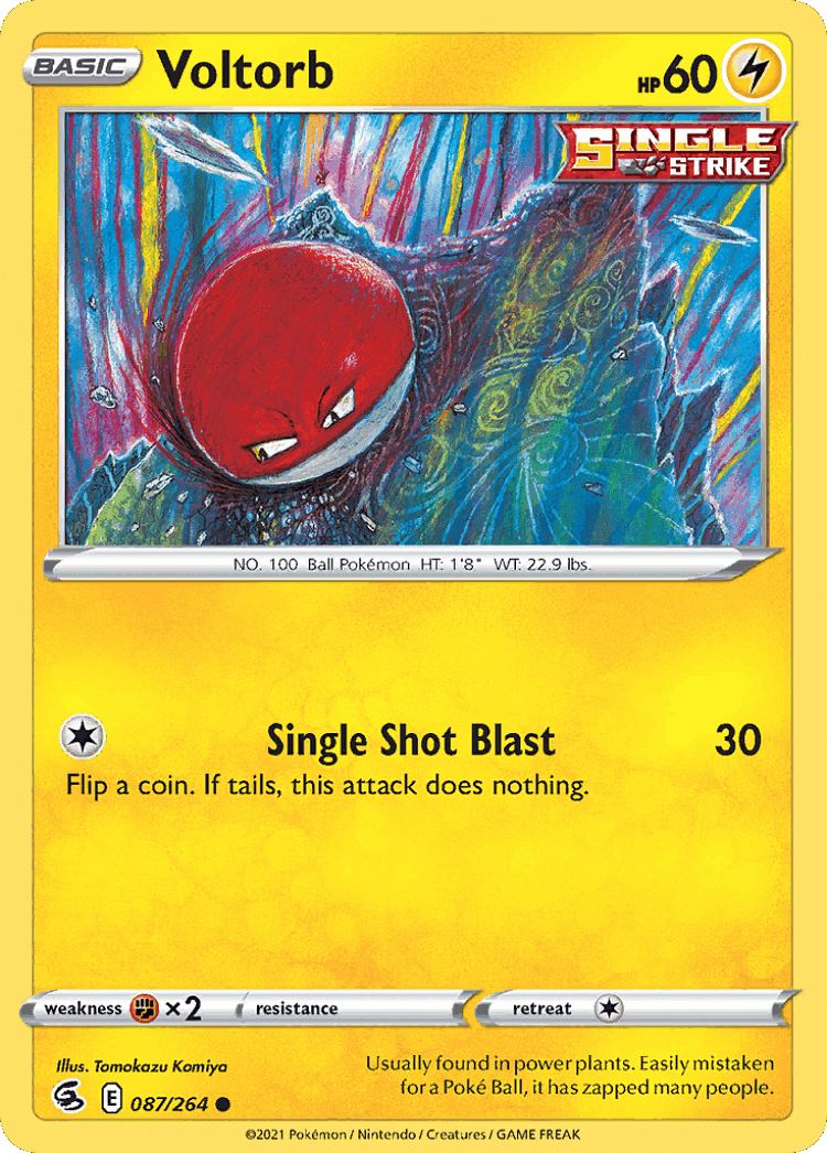 Voltorb #87 from Fusion Strike - Common - Illustrated by Tomokazu Komiya