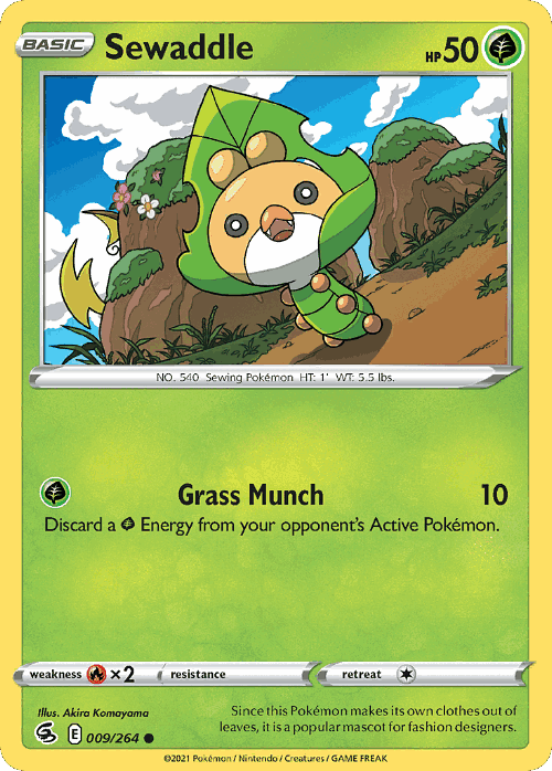 Sewaddle Pokémon TCG card art