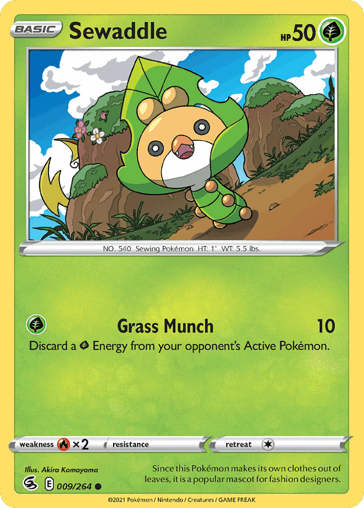 Sewaddle #9 from Fusion Strike - Common - Illustrated by Akira Komayama
