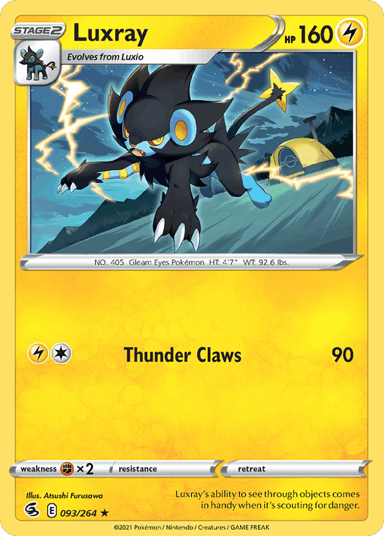 Luxray #93 from Fusion Strike - Rare - Illustrated by Atsushi Furusawa