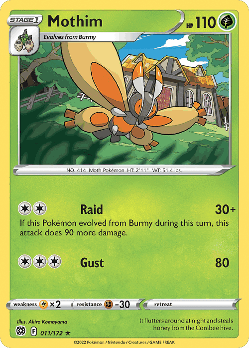 Mothim Pokémon TCG card art