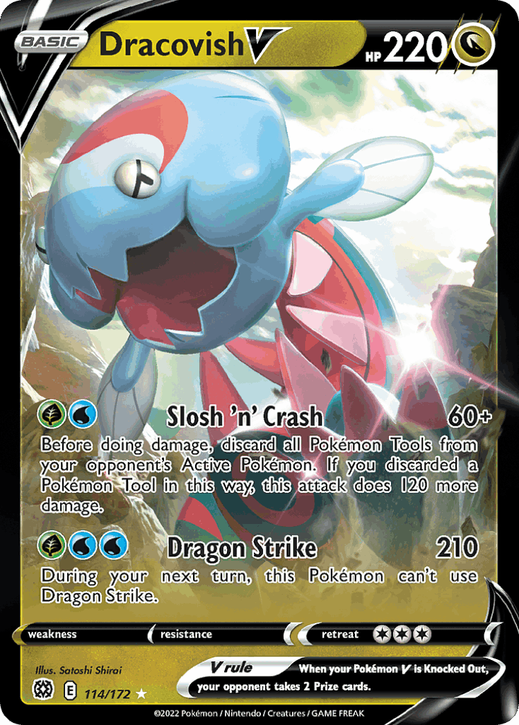 Dracovish V #114 from Brilliant Stars - Rare Holo V - Illustrated by Satoshi Shirai