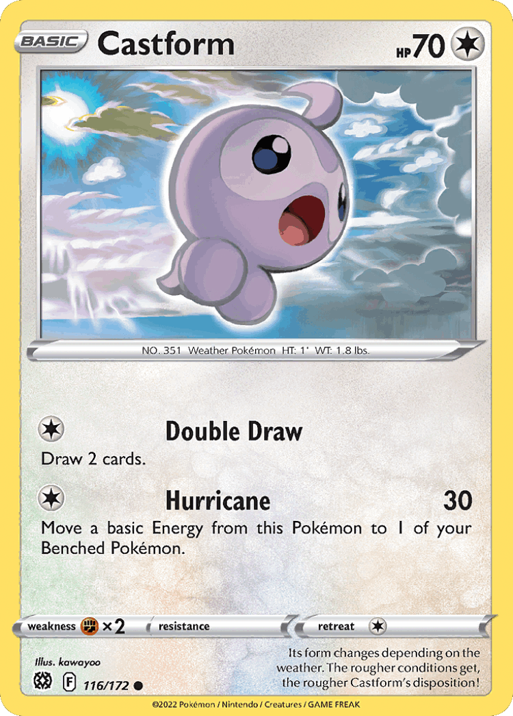 Castform #116 from Brilliant Stars - Common - Illustrated by kawayoo
