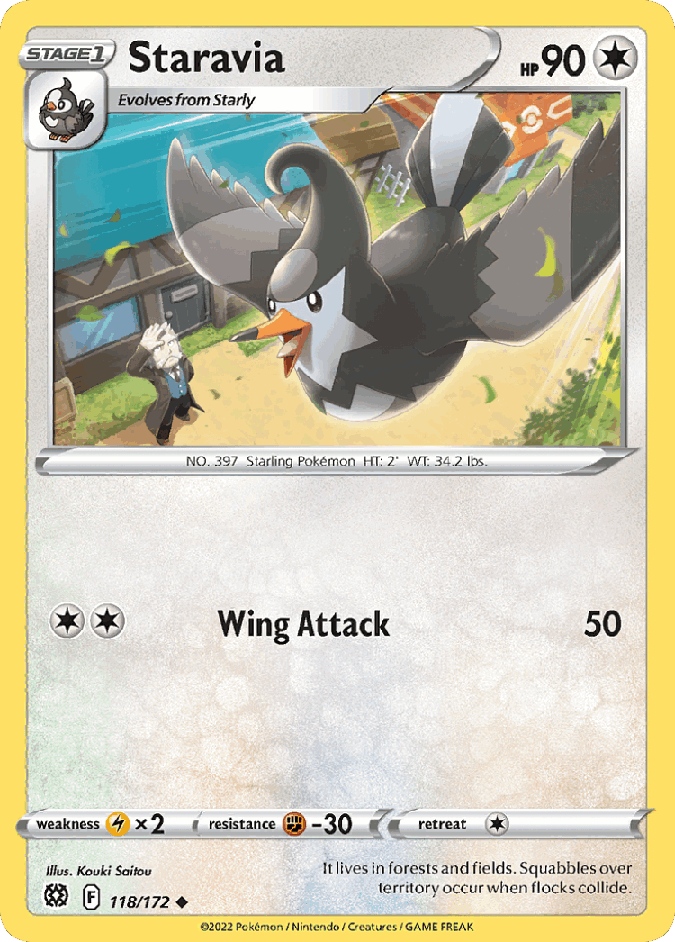 Staravia #118 from Brilliant Stars - Uncommon - Illustrated by Kouki Saitou