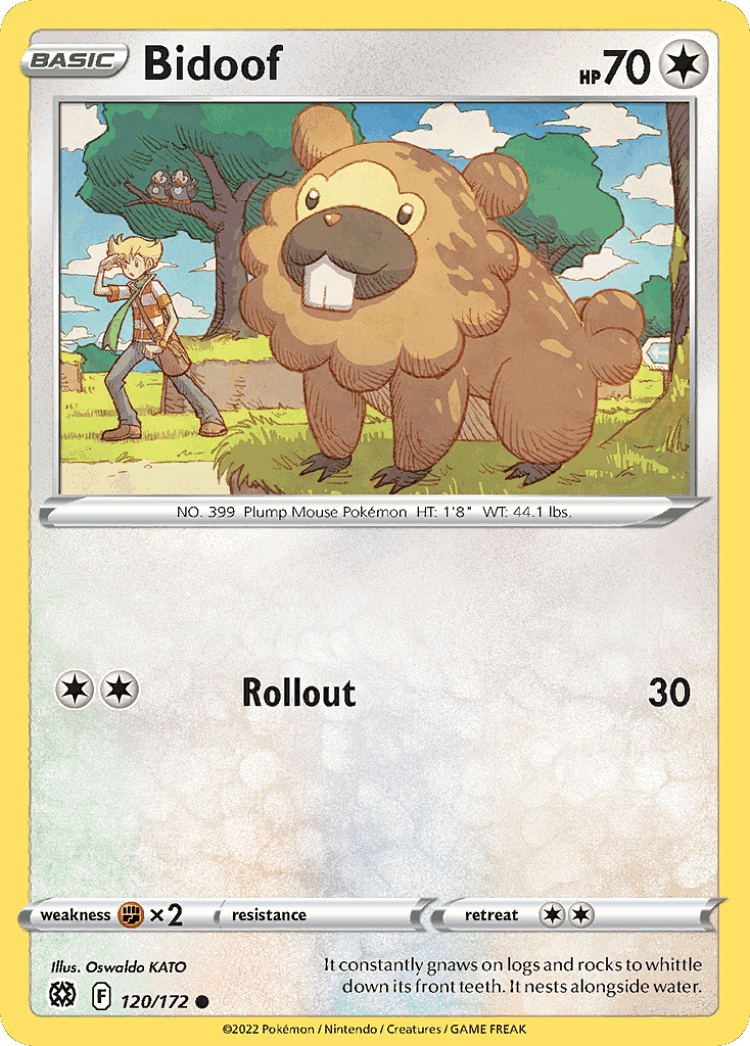 Bidoof #120 from Brilliant Stars - Common - Illustrated by Oswaldo KATO