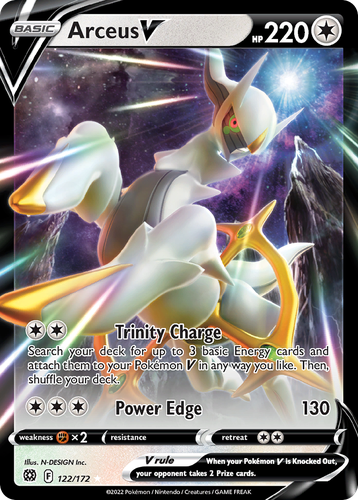 Arceus V #122 from Brilliant Stars - Rare Holo V - Illustrated by N-DESIGN Inc.