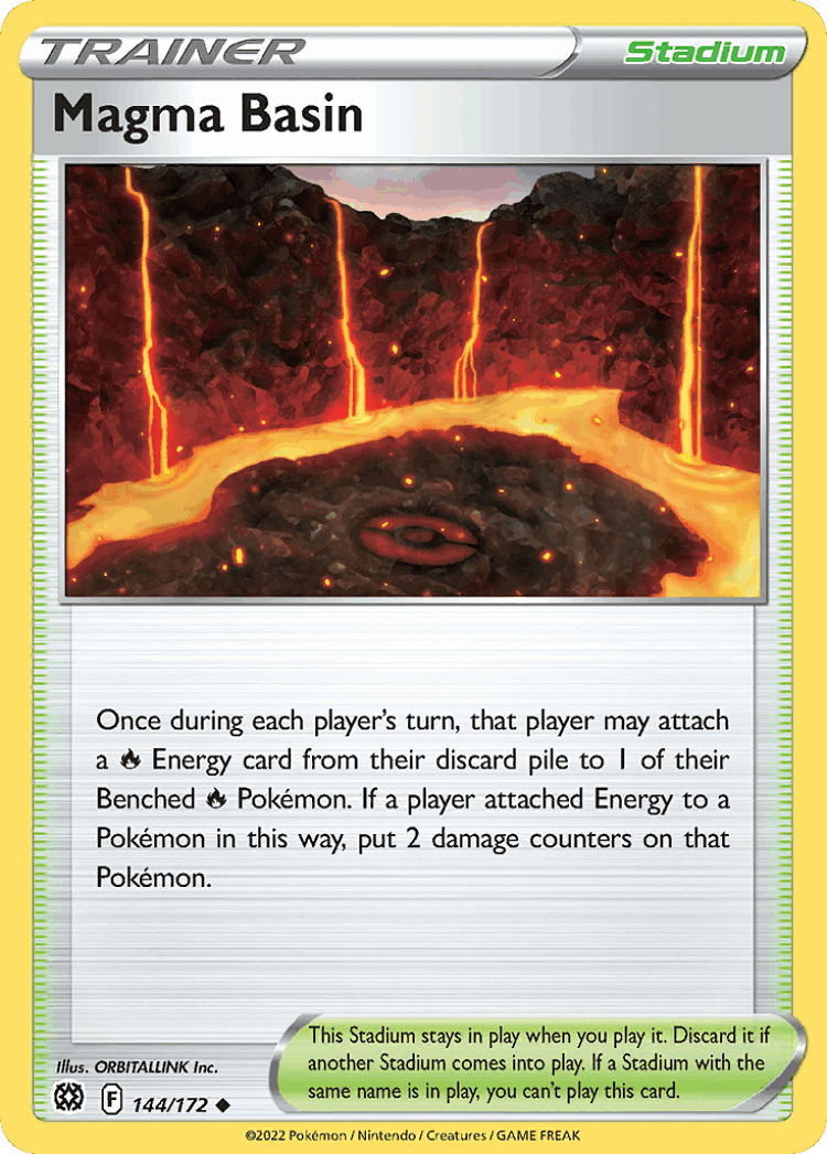 Magma Basin #144 from Brilliant Stars - Uncommon - Illustrated by ORBITALLINK Inc.