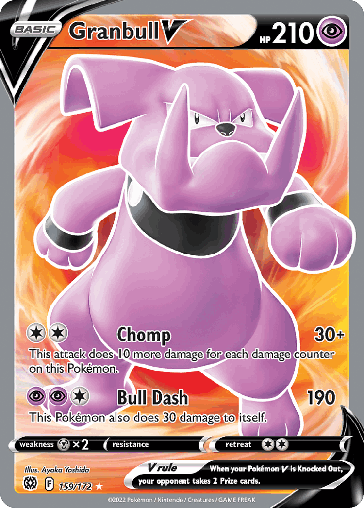 Granbull V #159 from Brilliant Stars - Rare Ultra - Illustrated by Ayaka Yoshida
