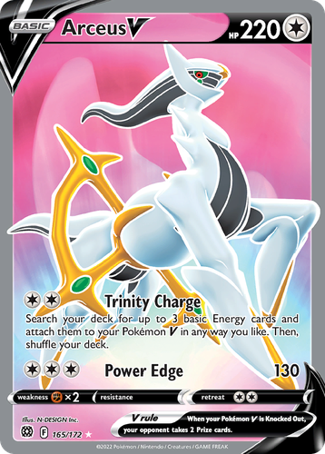 Arceus V #165 from Brilliant Stars - Rare Ultra - Illustrated by N-DESIGN Inc.