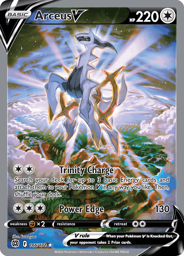 Arceus V #166 from Brilliant Stars - Rare Ultra - Illustrated by kawayoo