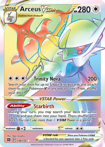 Arceus VSTAR #176 from Brilliant Stars - Rare Rainbow - Illustrated by 5ban Graphics