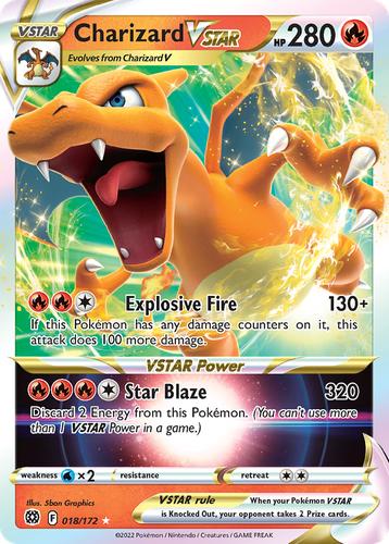 Charizard VSTAR #18 from Brilliant Stars - Rare Holo VSTAR - Illustrated by 5ban Graphics