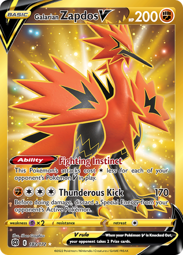 Galarian Zapdos V 182, Brilliant Stars