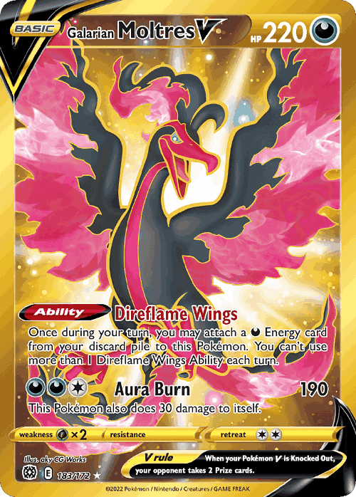 Galarian Moltres V 183, Brilliant Stars