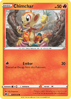 Chimchar Pokémon TCG card art