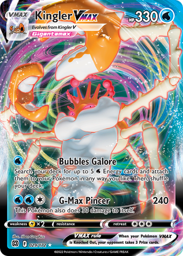 Kingler VMAX #29 from Brilliant Stars - Rare Holo VMAX - Illustrated by 5ban Graphics