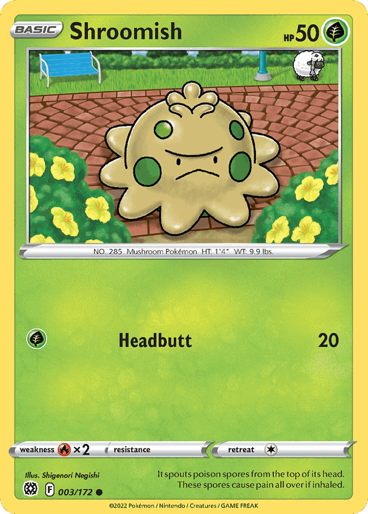 Shroomish #3 from Brilliant Stars - Common - Illustrated by Shigenori Negishi