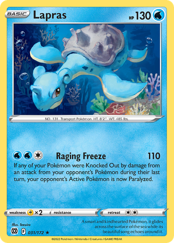 Lapras #31 from Brilliant Stars - Rare - Illustrated by Teeziro
