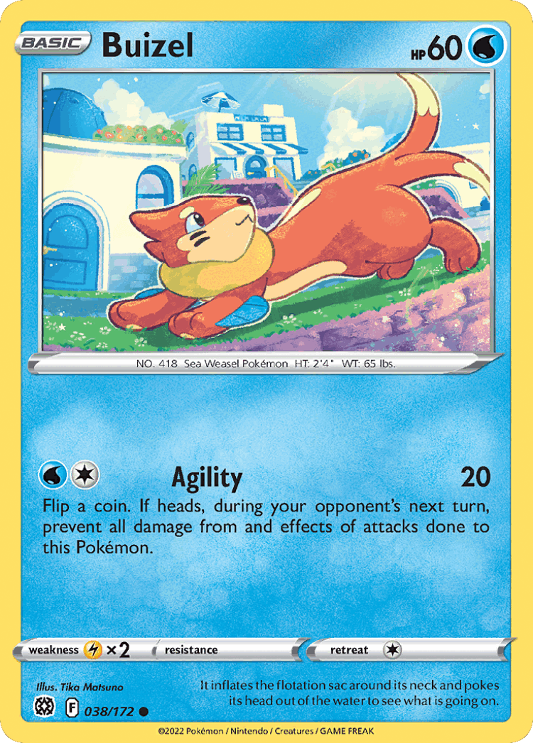 Buizel #38 from Brilliant Stars - Common - Illustrated by Tika Matsuno