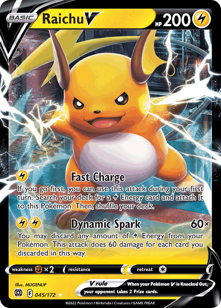 Raichu V #45 from Brilliant Stars - Rare Holo V - Illustrated by MUGENUP