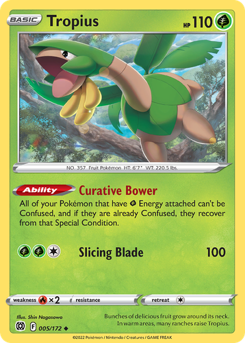 Tropius Pokémon TCG card art